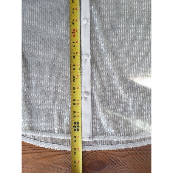 White House Black Market Gray Sequin Sheer Top w/Stretch Tank Shell EUC Sz Small - Picture 12 of 15